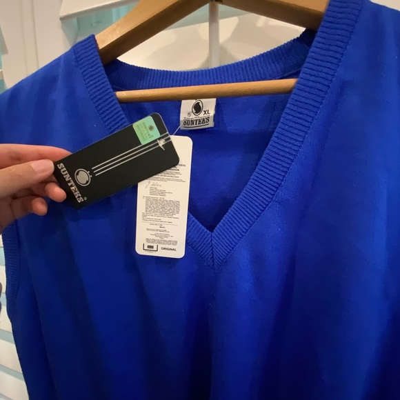 NWT Y2K vintage wool blend royal blue knit sweater vest - Picture 3 of 6